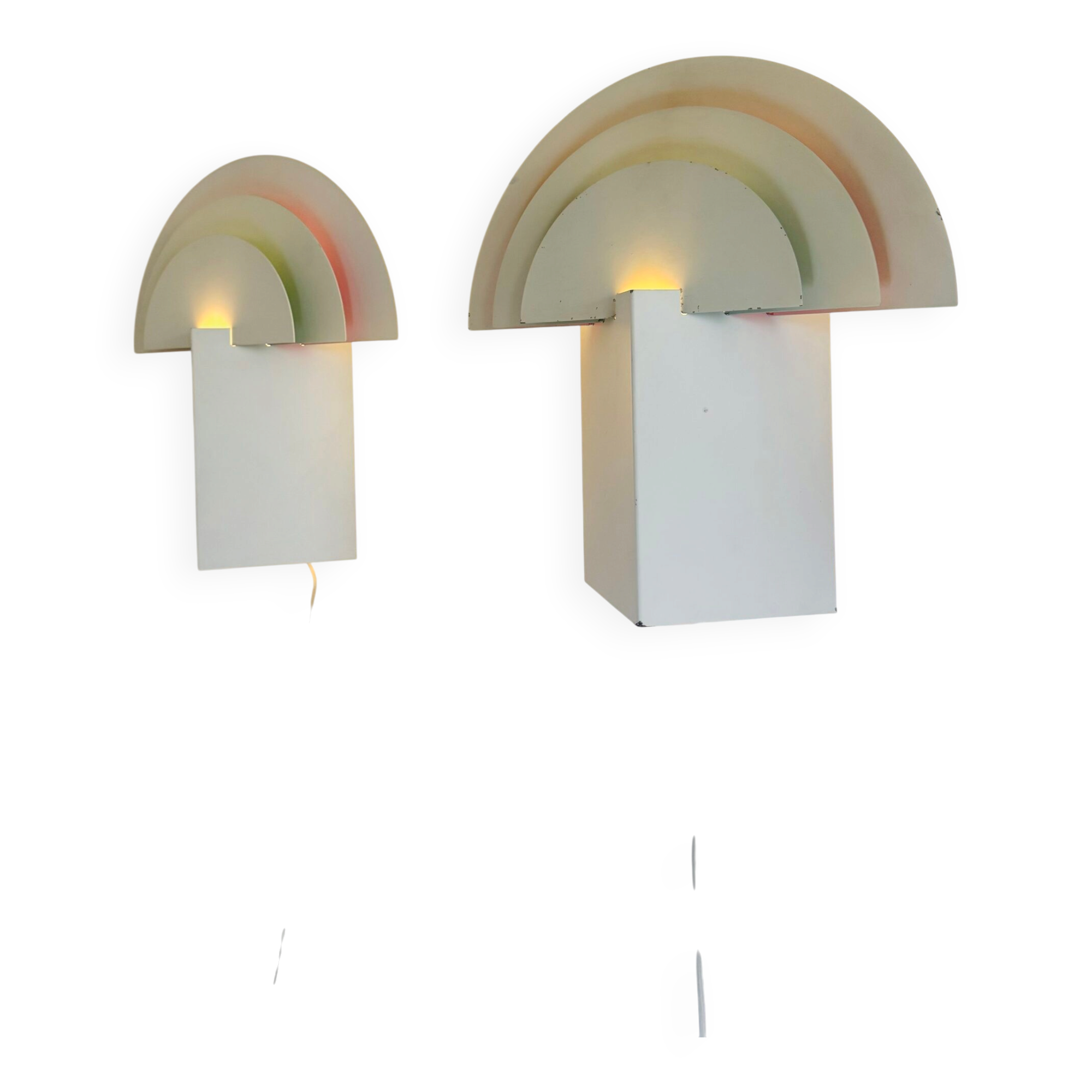 Large Geometric Model 6688 'No Neon' Wall Lamps By Olle Andersson For Boréns, Sweden 1980S