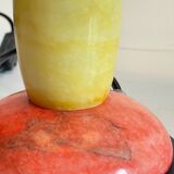 ALABASTER STONE LAMP Blue, Yellow and Red 80s