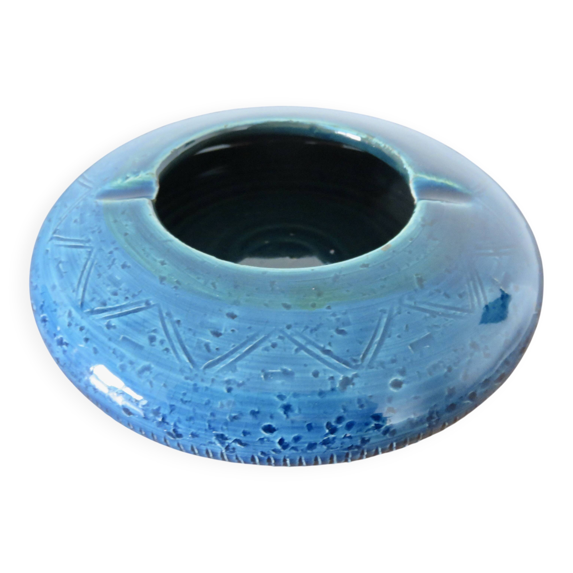 Aldo Londi ashtray for Bitossi in "Rimini Blue" ceramic, 1960s/70s