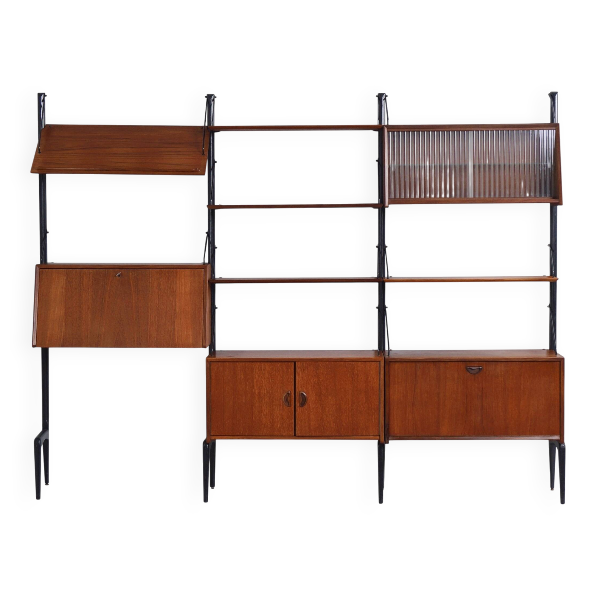 Meuble mural avec secrétaire par Louis van Teeffelen pour Wébé, années 60.