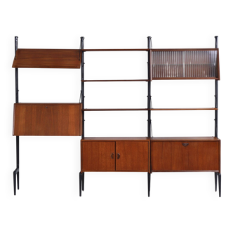 Meuble mural avec secrétaire par Louis van Teeffelen pour Wébé, années 60.