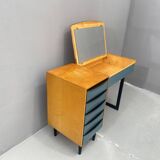 Coiffeuse avec tiroirs de rangement et miroir rabattable