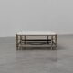 Large Wicker “Attila” Series Coffee Table with marble top by Gasparucci Ita