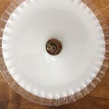 Old hanging lamp in dented opaline