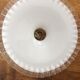 Old hanging lamp in dented opaline