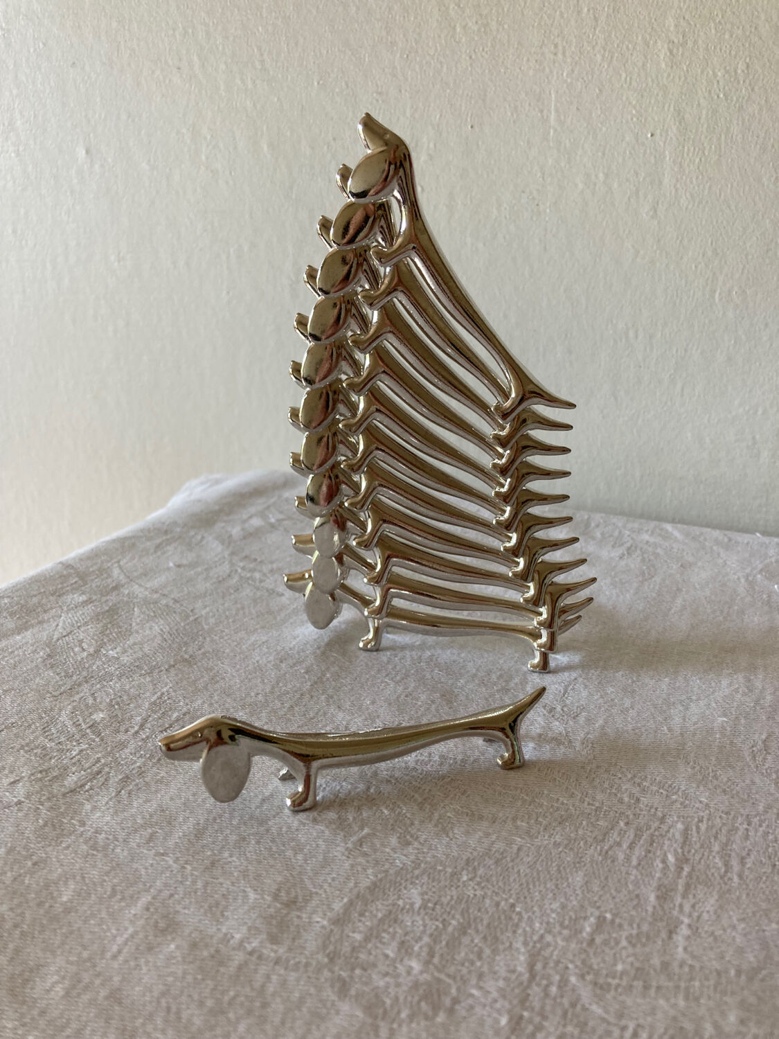 12 vintage dachshund knife holders