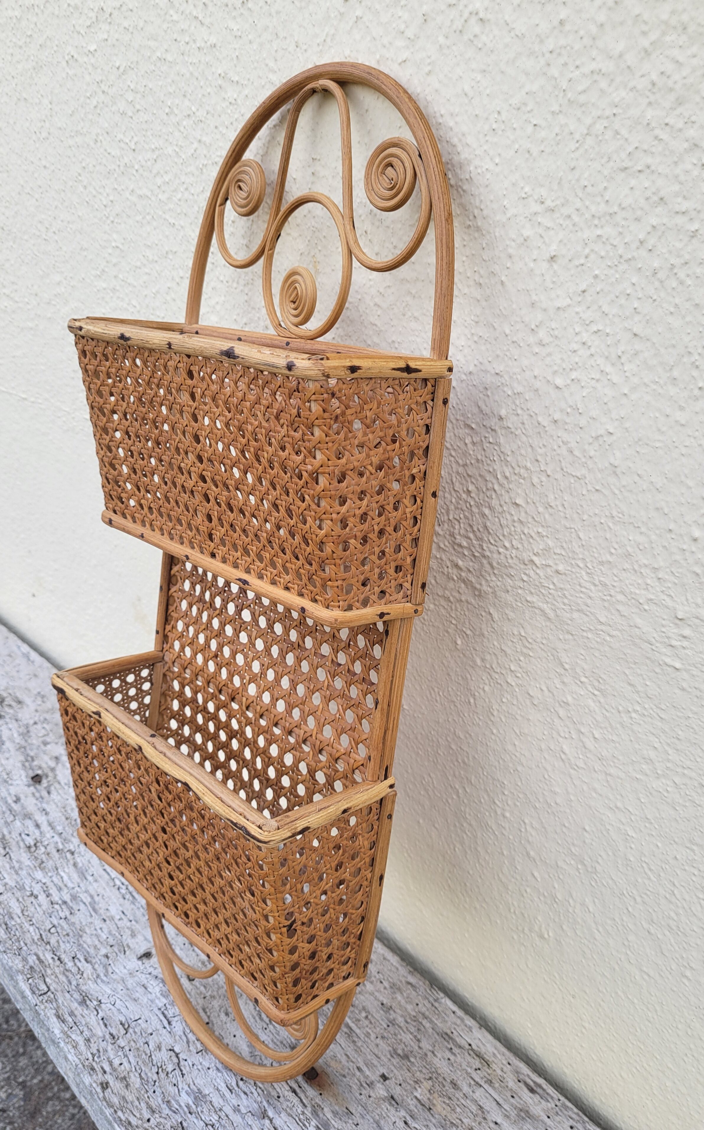 Rattan mail rack and canning