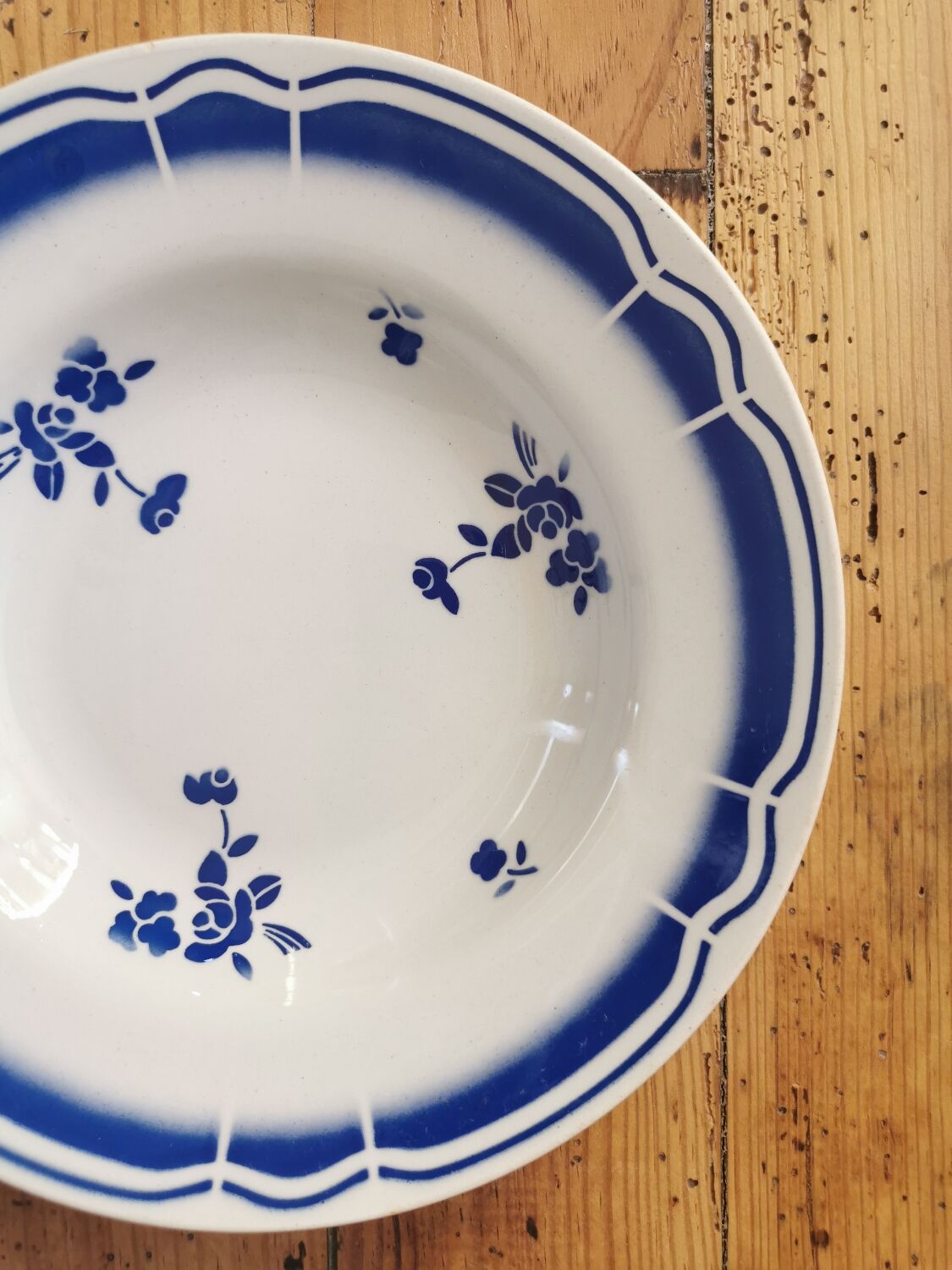 Blue Badonviller retro hollow plates