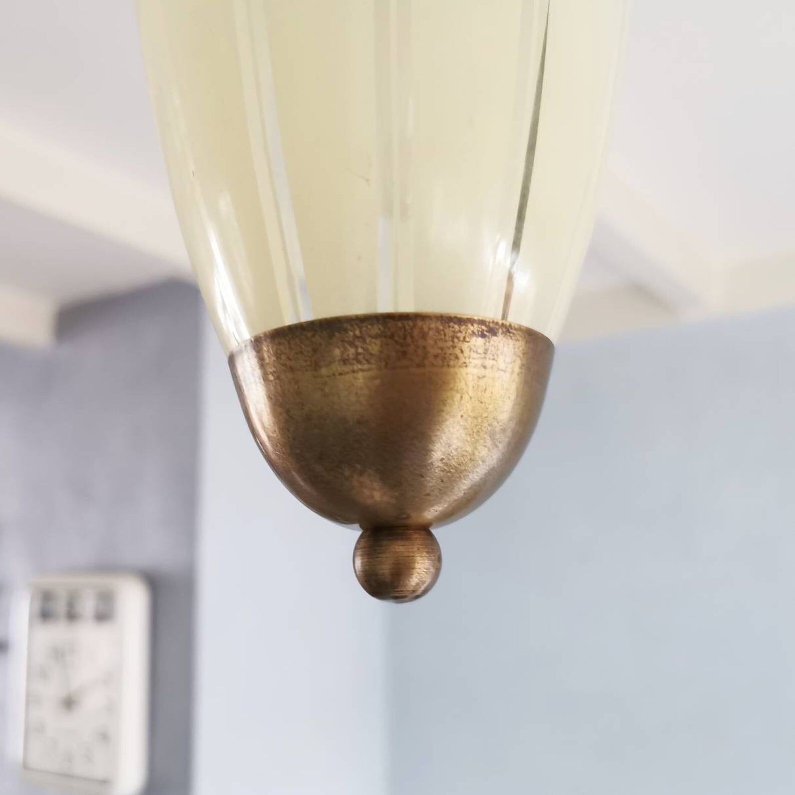 French pendant hanging in vintage 1950s glass