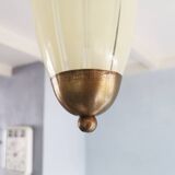 Suspension pendentif française en verre vintage années 1950