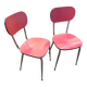 2 chaises en formica rouge années 70