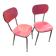 2 chaises en formica rouge années 70