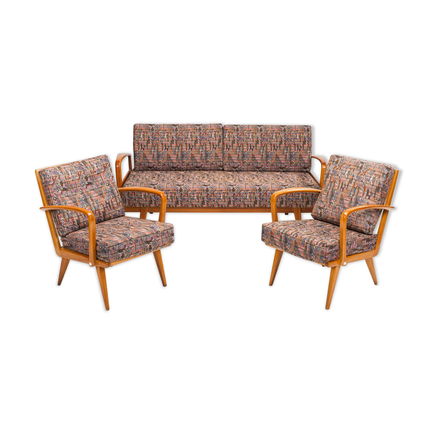 Antimott Easy Chairs & Daybed in Cherry by Walter Knoll / Wilhelm Knoll for Knoll Inc. / Knoll Inte