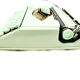 Machine à écrire hermes baby verte sauge vintage révisée avec ruban neuf