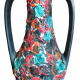 Old large vintage ocean rocaille vase and pitcher