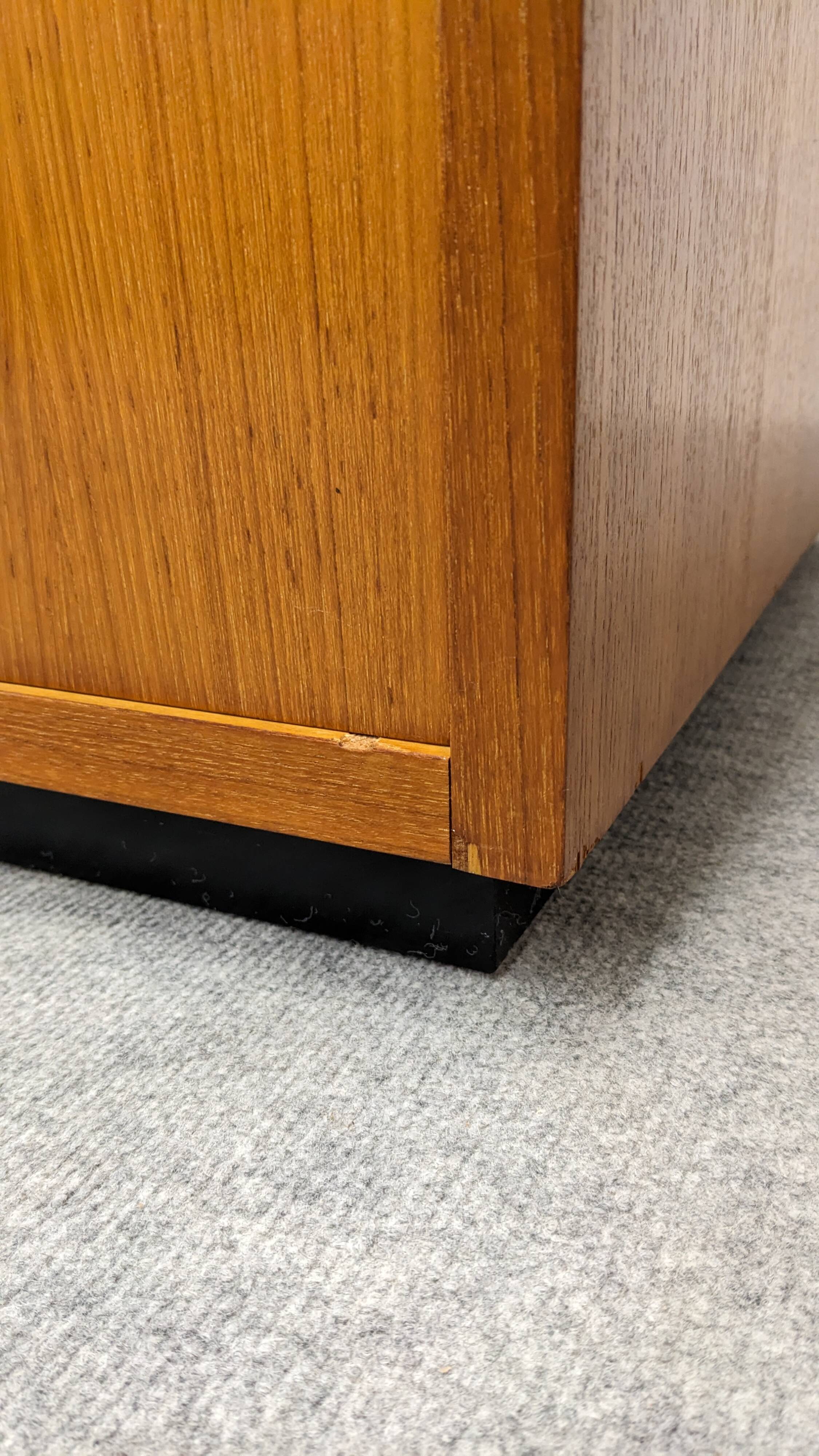 Modernist desk in blonde rosewood, France circa 1960.