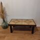 Table basse vintage en céramique et bois