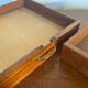 Solid oak desk with 2 drawers feet turned