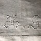 Old linen sheet monogram H G