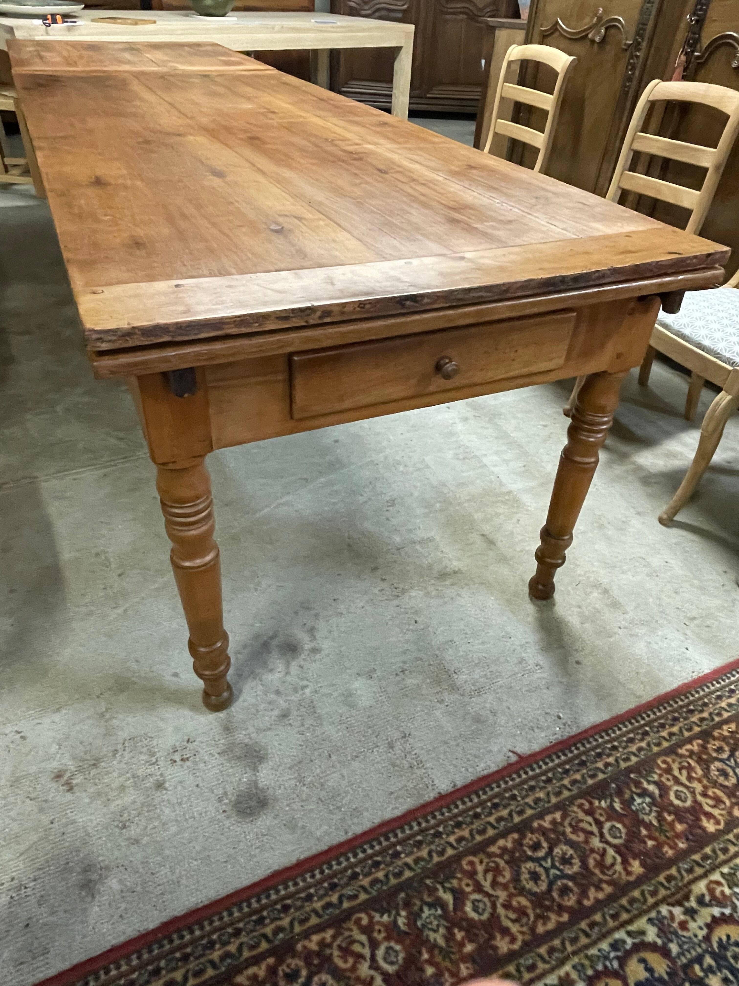 Cherry farmhouse table with 2 extensions