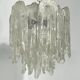 Mazzega Ice glass, pair of vintage murano chandeliers from 70s