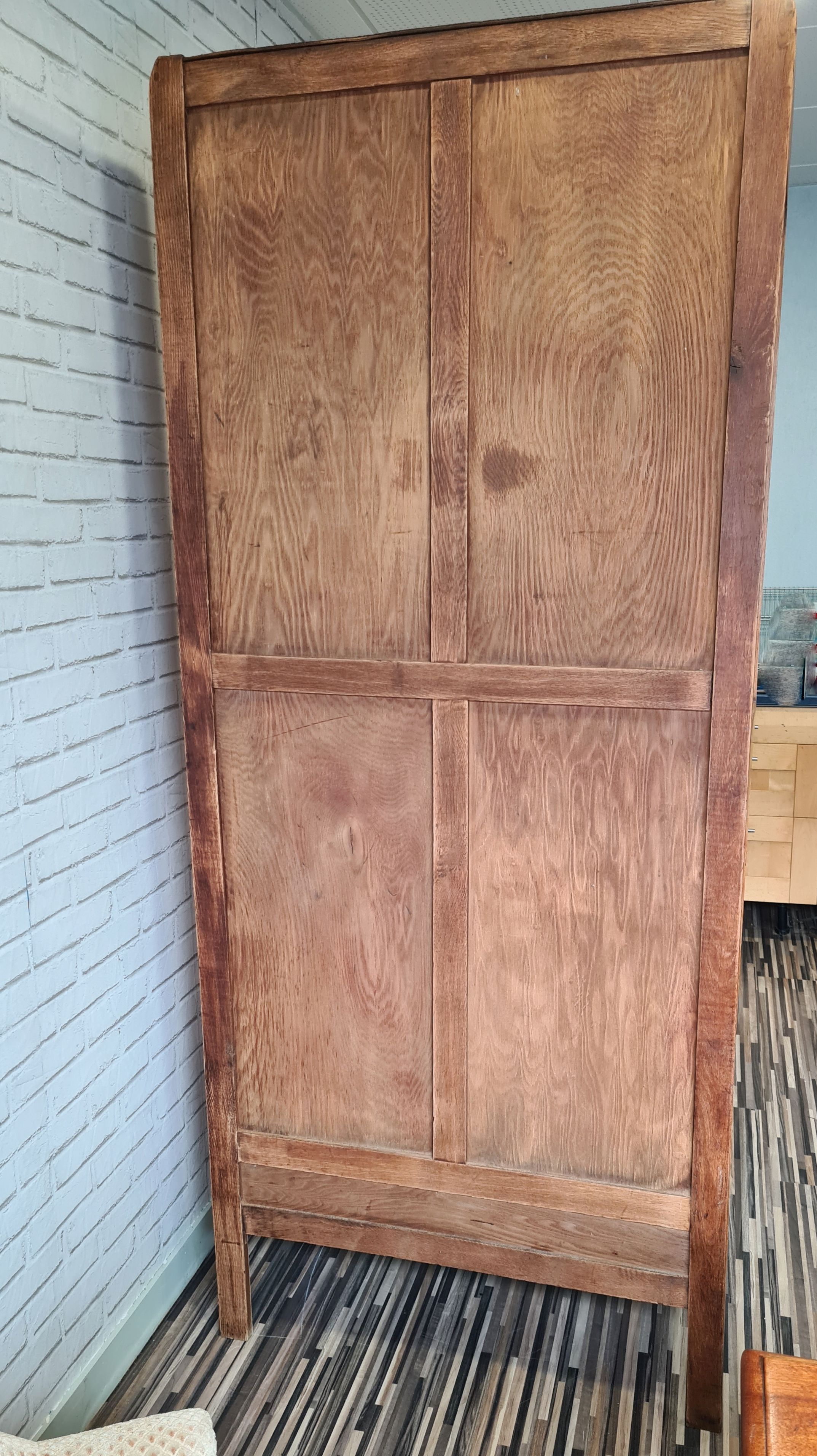 Renovated old oak cabinet, walnut magnifying glass and canning