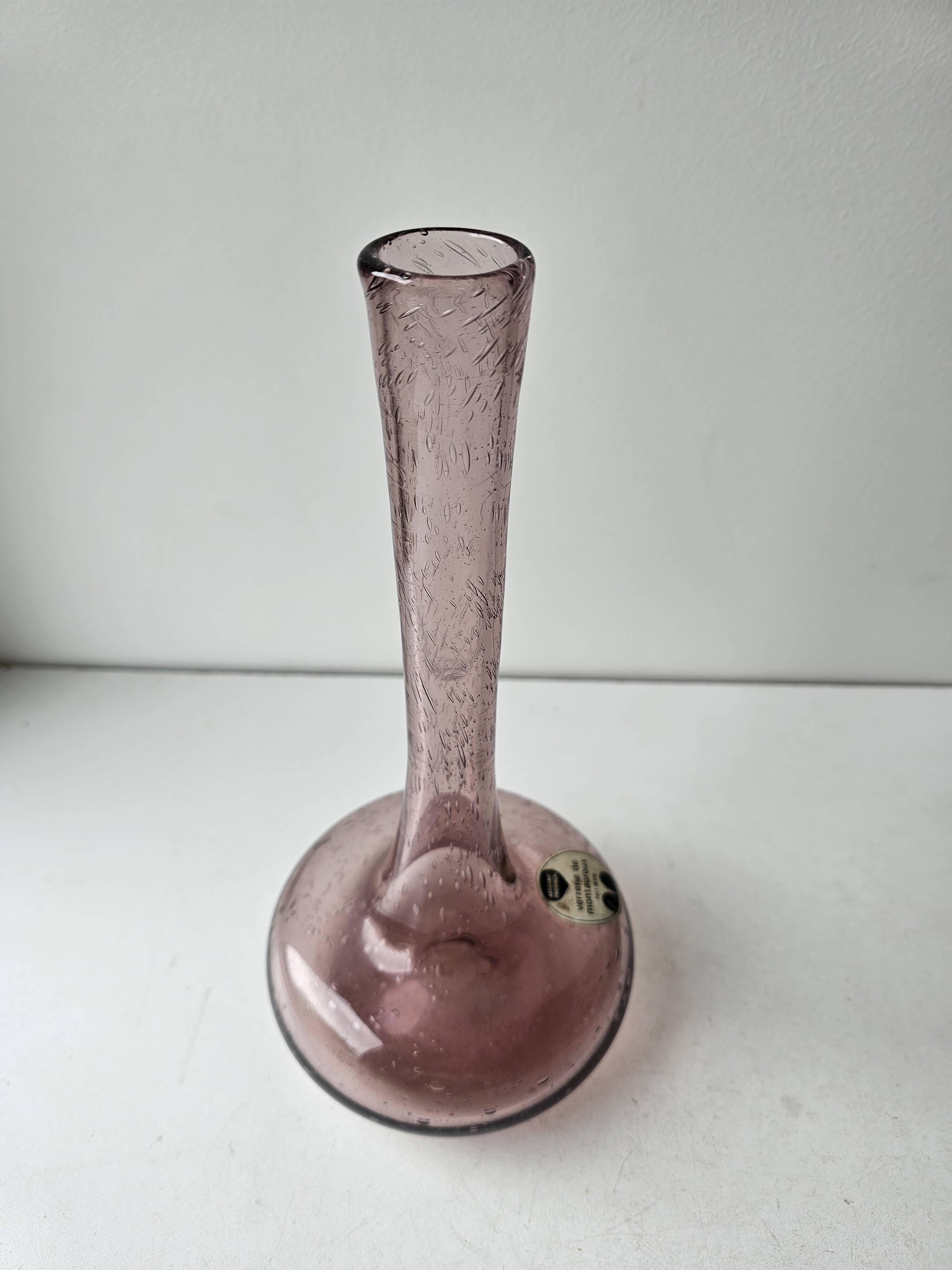 Vintage Bubble Glass Soliflore Vase Montauroux Height 2