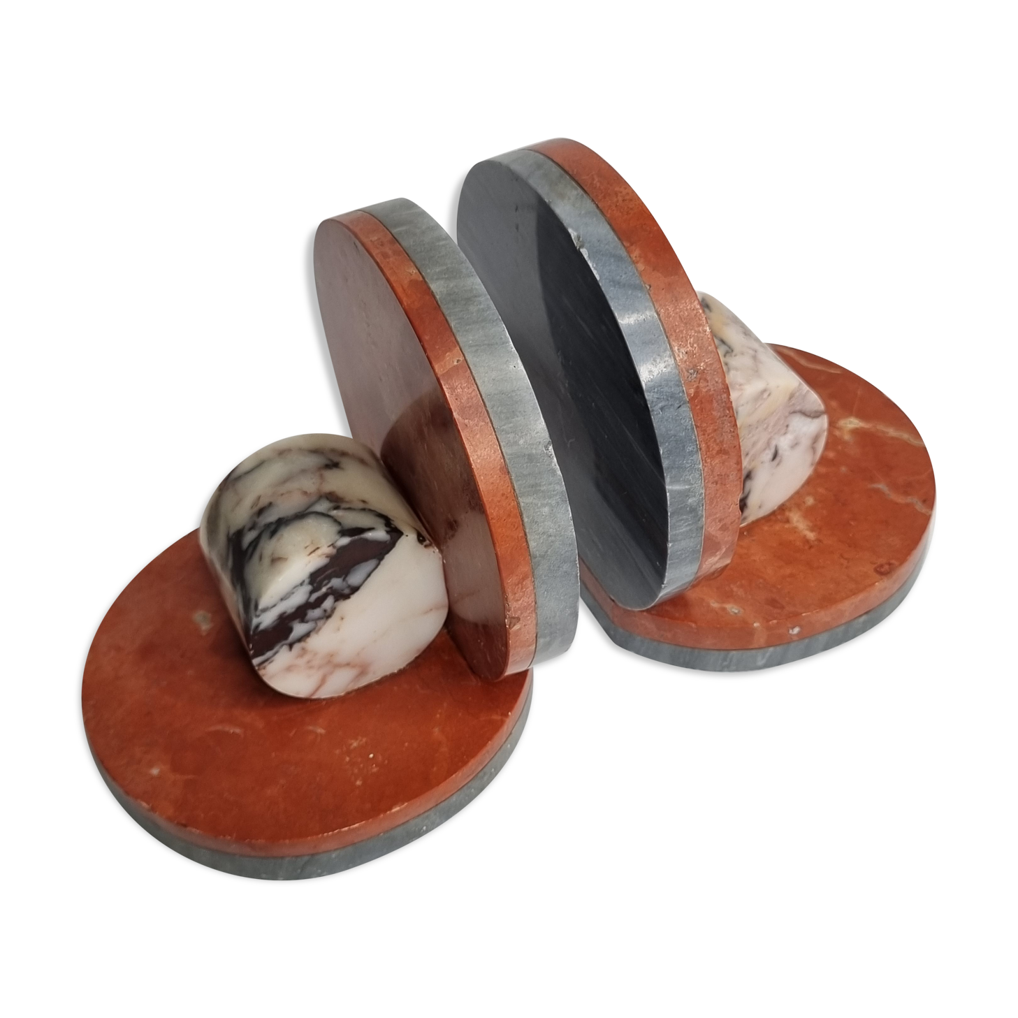 Pair of art deco marble bookends, 1930