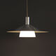Danish design metal hanging lamp with milk glass, 1980s