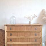 Rattan chest of drawers circa 1970 - Dal Vera