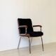 Vintage wood and metal velvet armchair