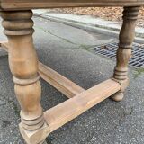 Extendable farmhouse dining table restored in solid elm, 19th century, 180-280cm