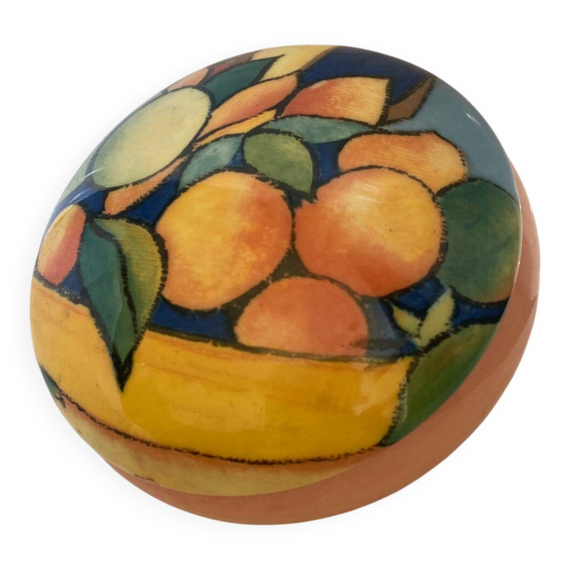 Limoges porcelain bonbonnière with a mango design.