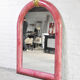 Pink Lacquered Goatskin Mirror by Karl Springer, 1970s