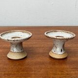 Mid-century Danish studio ceramic candle holders, 1960s, set of 2.