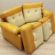 Yellow leather sofa, Italian design, 1960s, manufacturer: B&B Italia, design.