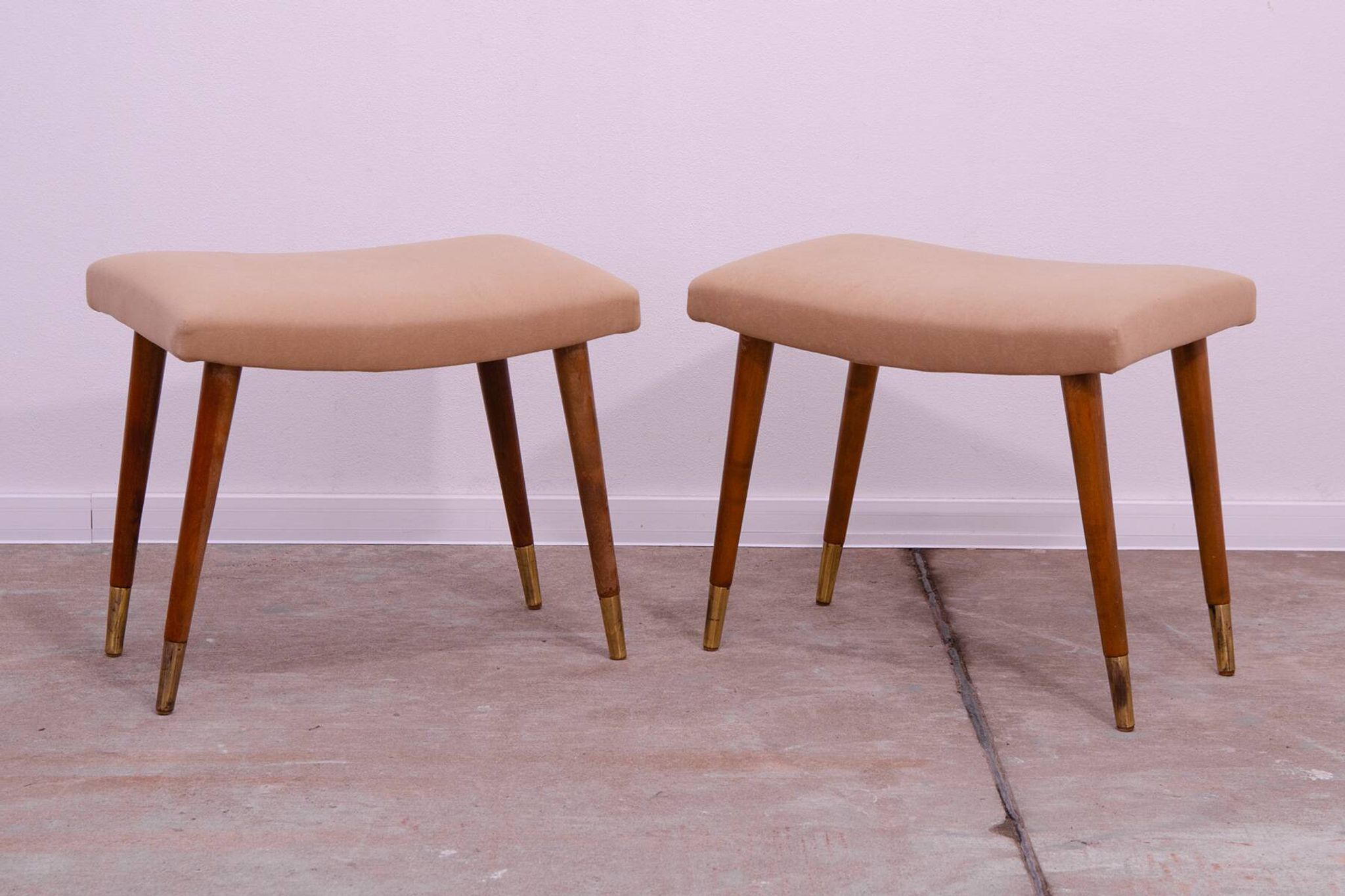 Pair of Scandinavian style stools by Vyčítal and Sedláček, Czechoslovakia, 1960s