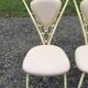 4 vintage chairs in tubular metal lacquered white yellow.