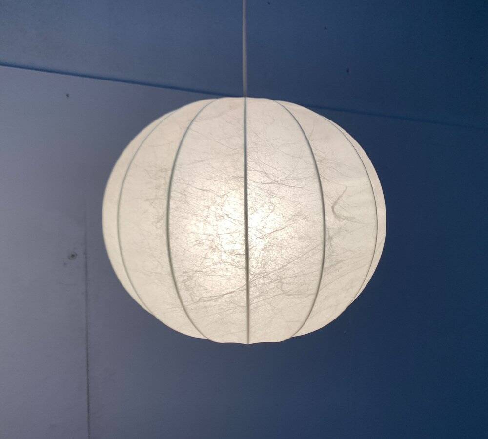 German mid-century cocoon pendant lamps by Friedel Wauer for Goldkant Leuchten, 1960s, set of 2.