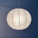 German mid-century cocoon pendant lamps by Friedel Wauer for Goldkant Leuchten, 1960s, set of 2.