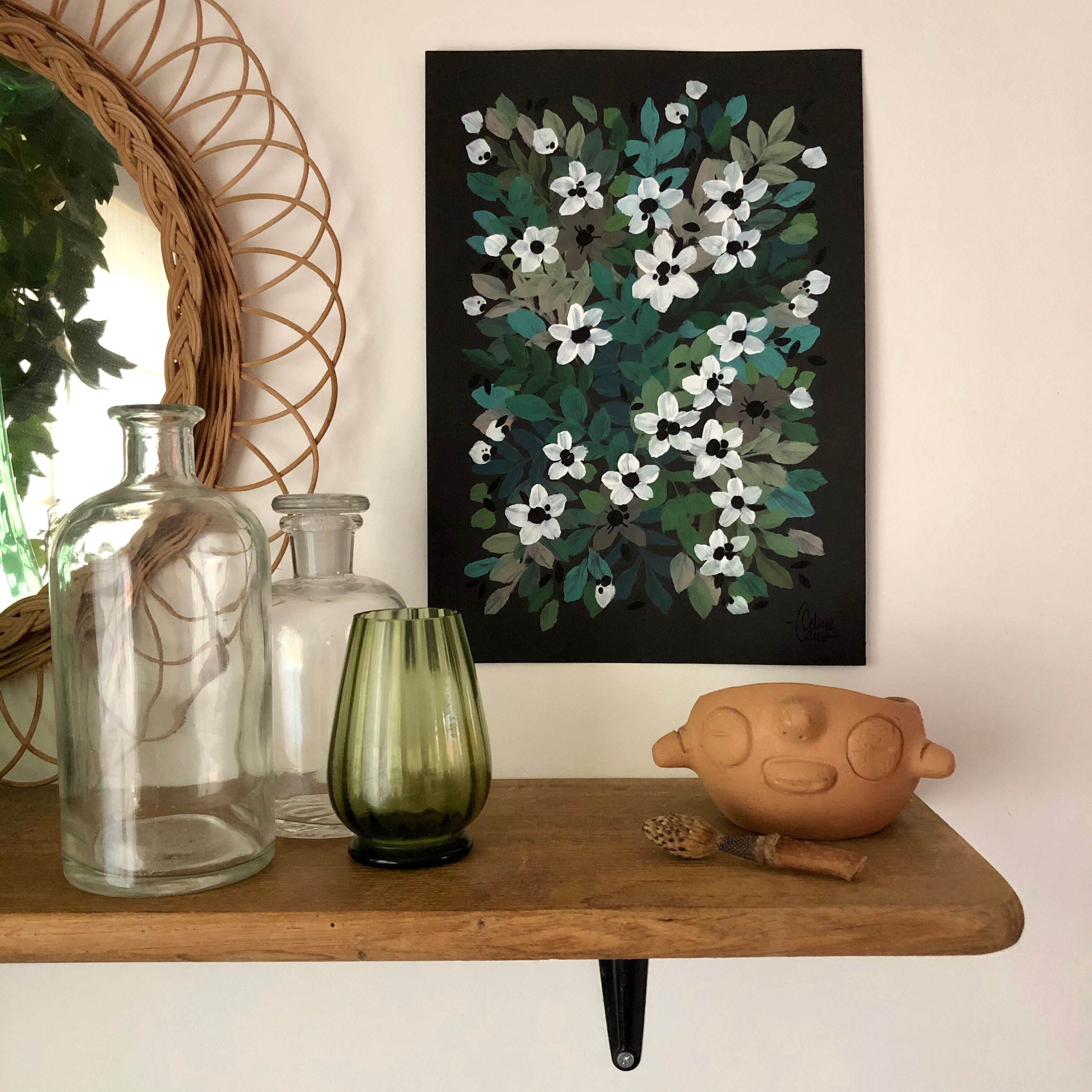 Peinture fleurs d’hiver