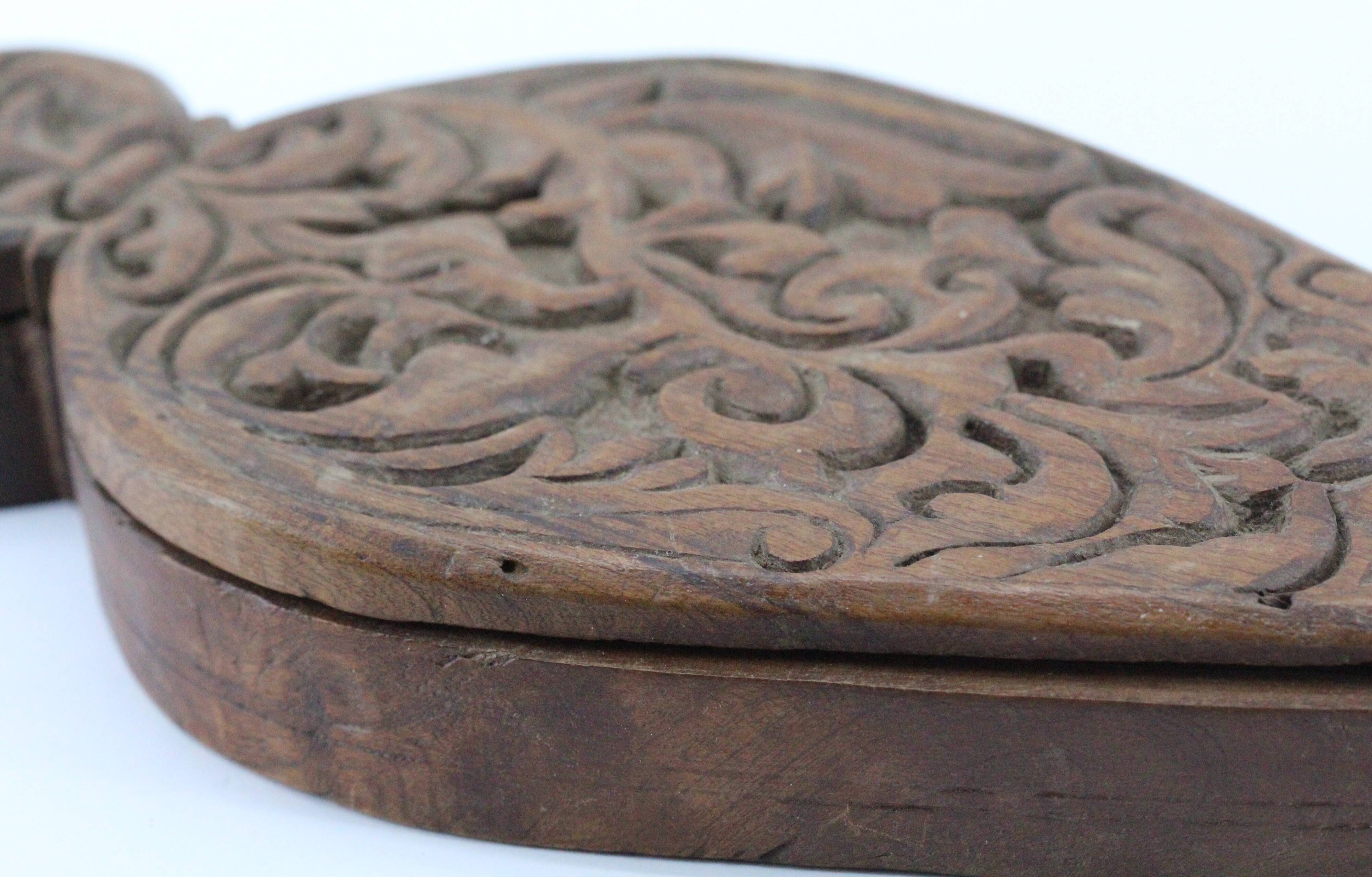 Carved wooden box