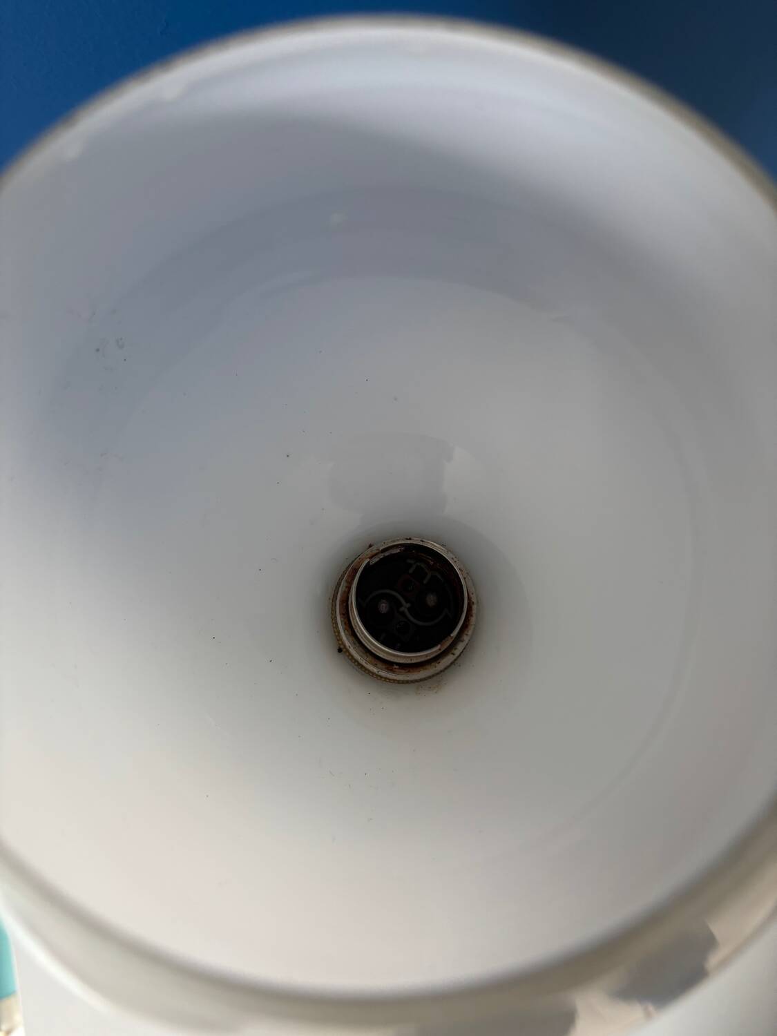 Vintage turquoise blue crackled glazed ceramic lamp – base ch