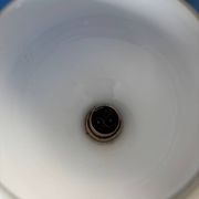 Lampe vintage en céramique craquelée émaillée bleu turquoise – base ch