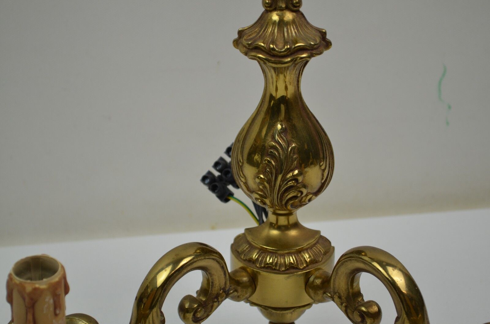 Pair of wall lamps with two lights in Louis XV style bronze