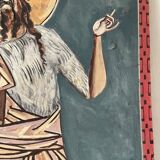 Greek god, oil on cardboard, icon