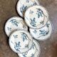 6 flat plates Lunéville in blue ironstone, "Tulip" service