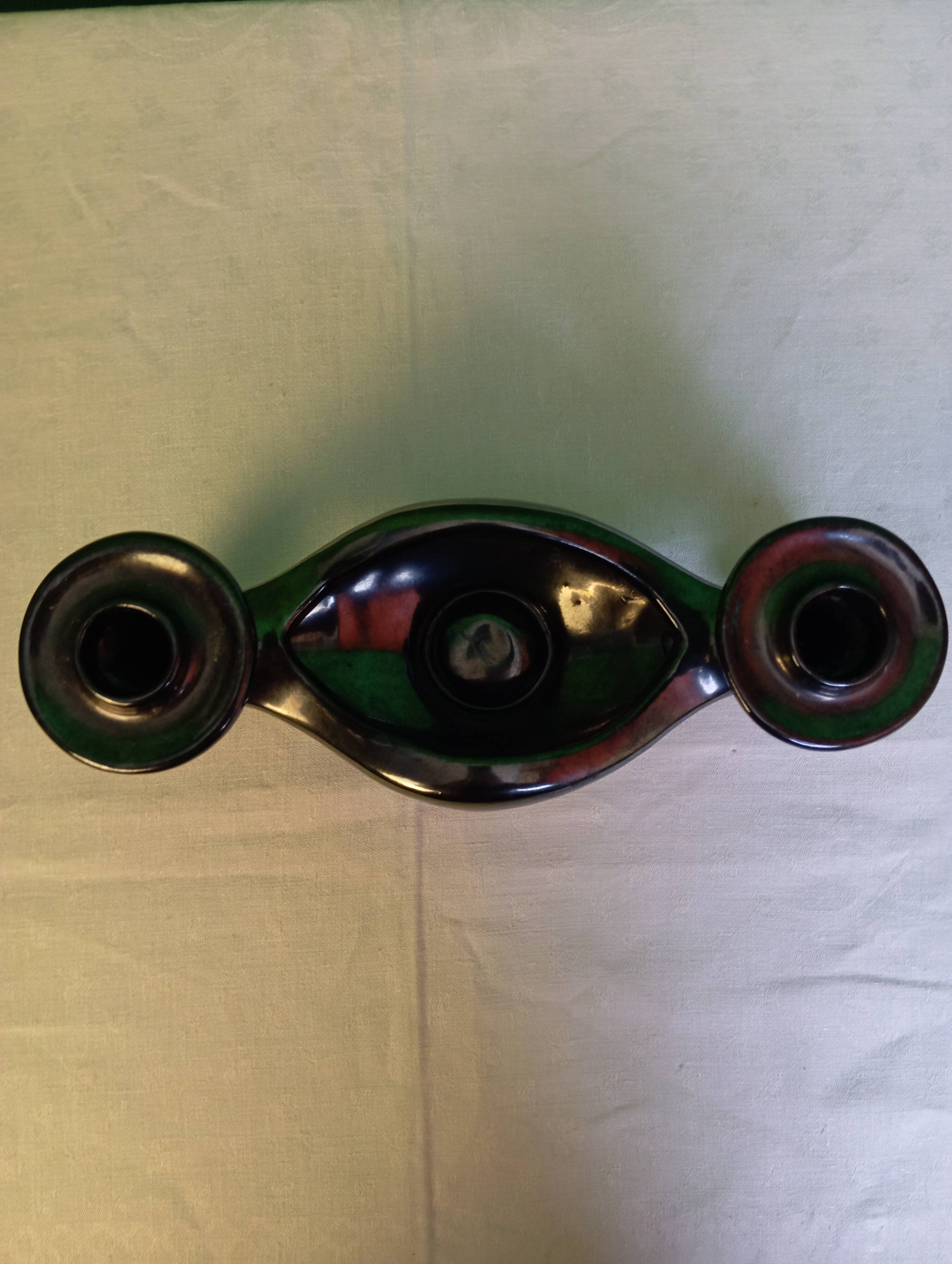 Ceramic candle holder - art deco