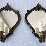 Pair of mirror wall lights