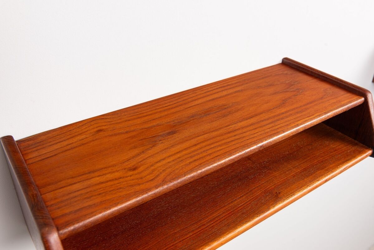 Aksel Kjersgaard floating nightstands No 24 in teak Odder Denmark 1960
